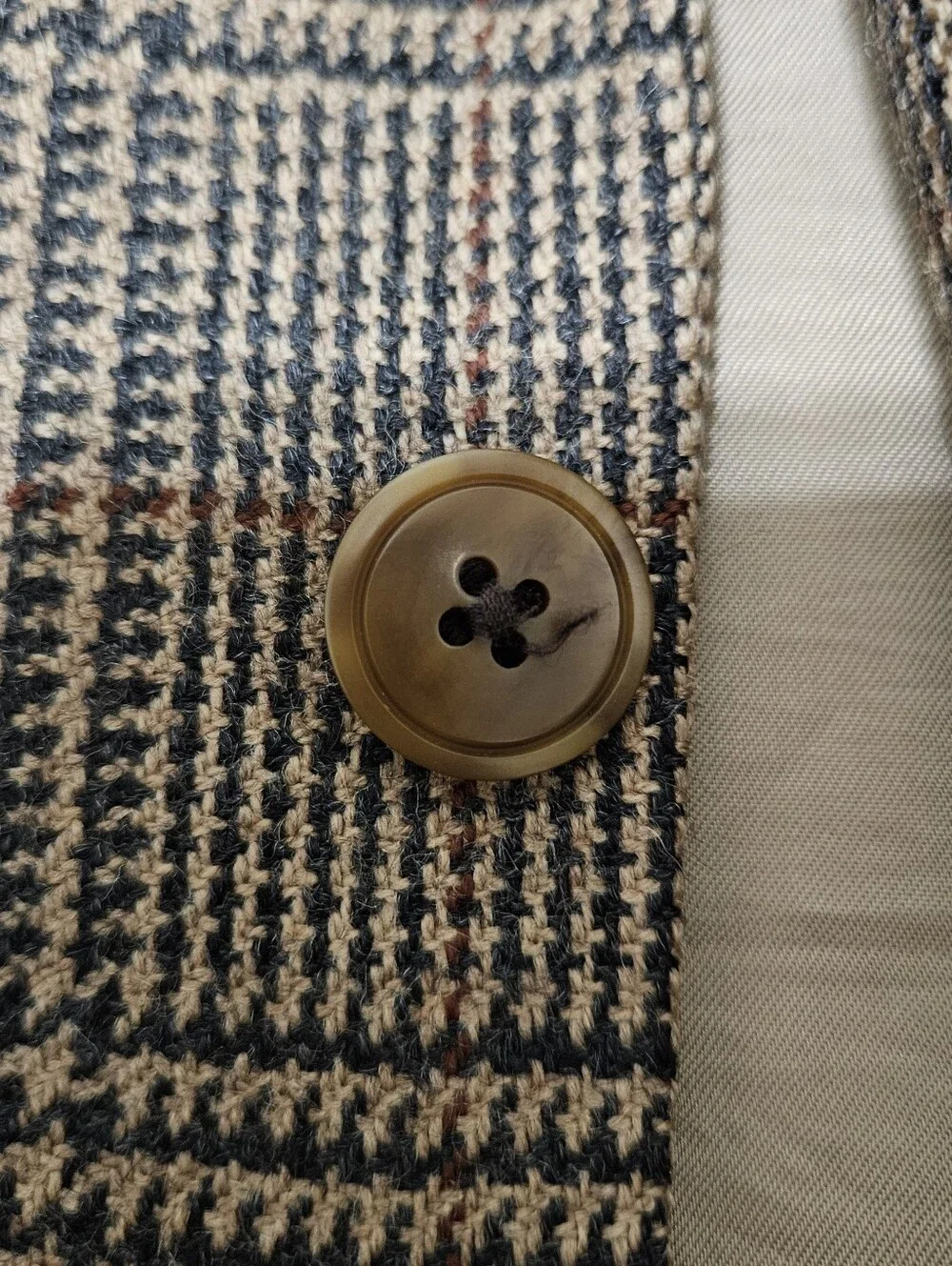 RALPH Lauren Men's 48T Glen Plaid Wool Sport Coat Blazer Brown Made in Canada